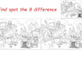 draw spot the difference, hidden object picture, and coloring pages